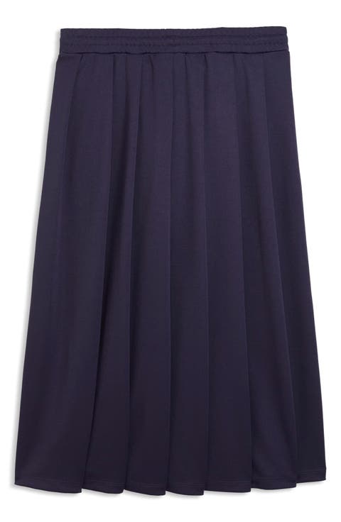T7 Pleated Midi Skirt