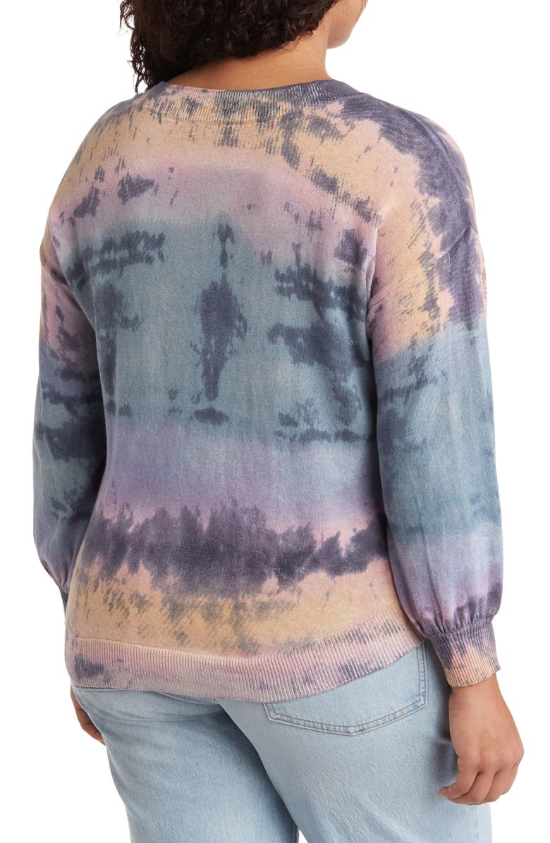 Wit & Wisdom Tie Dye Blouson Sleeve Cotton Sweatshirt, Alternate, color,