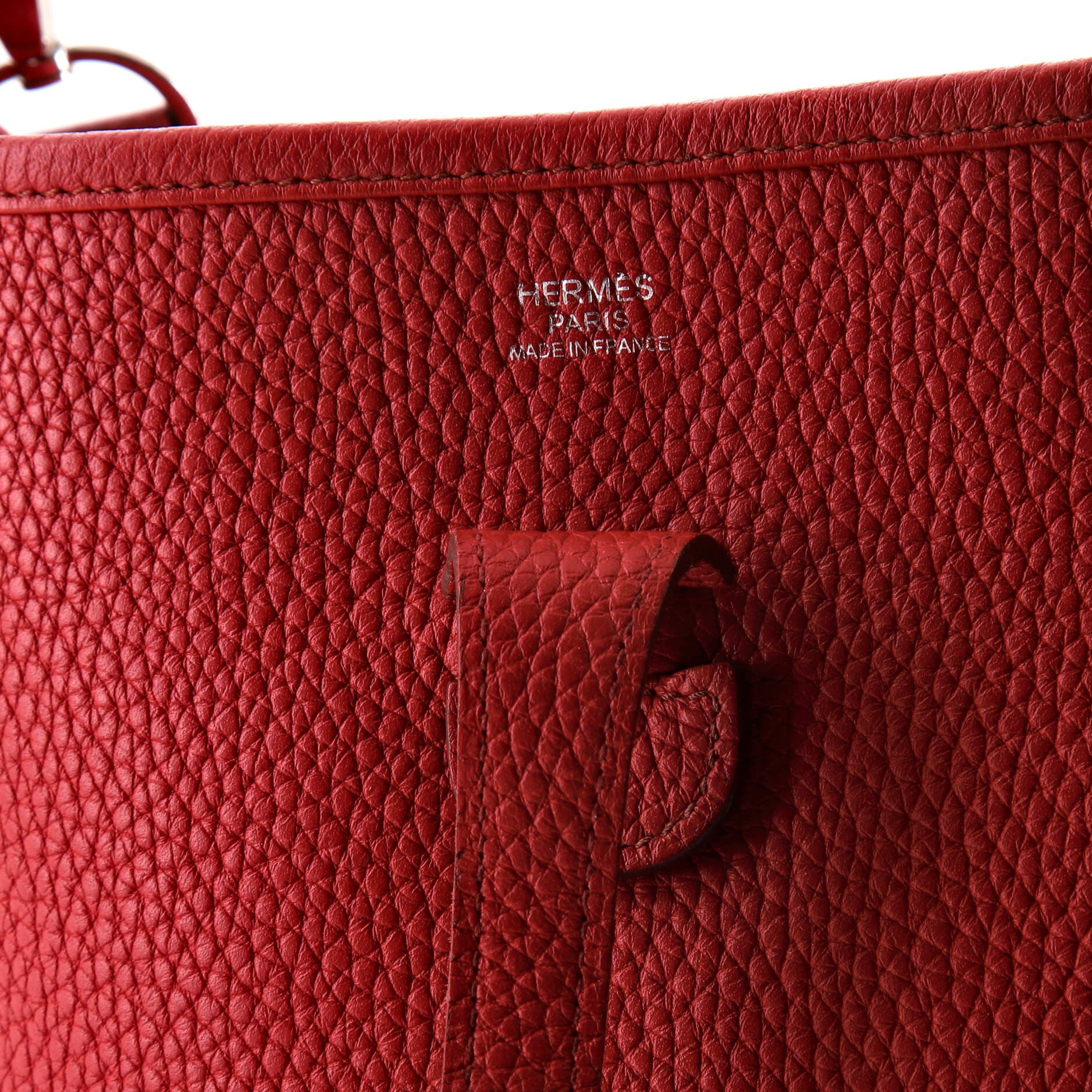 Pre-Owned Hermes Evelyne Bag Gen III Clemence PM, Alternate, color, Rouge Garance