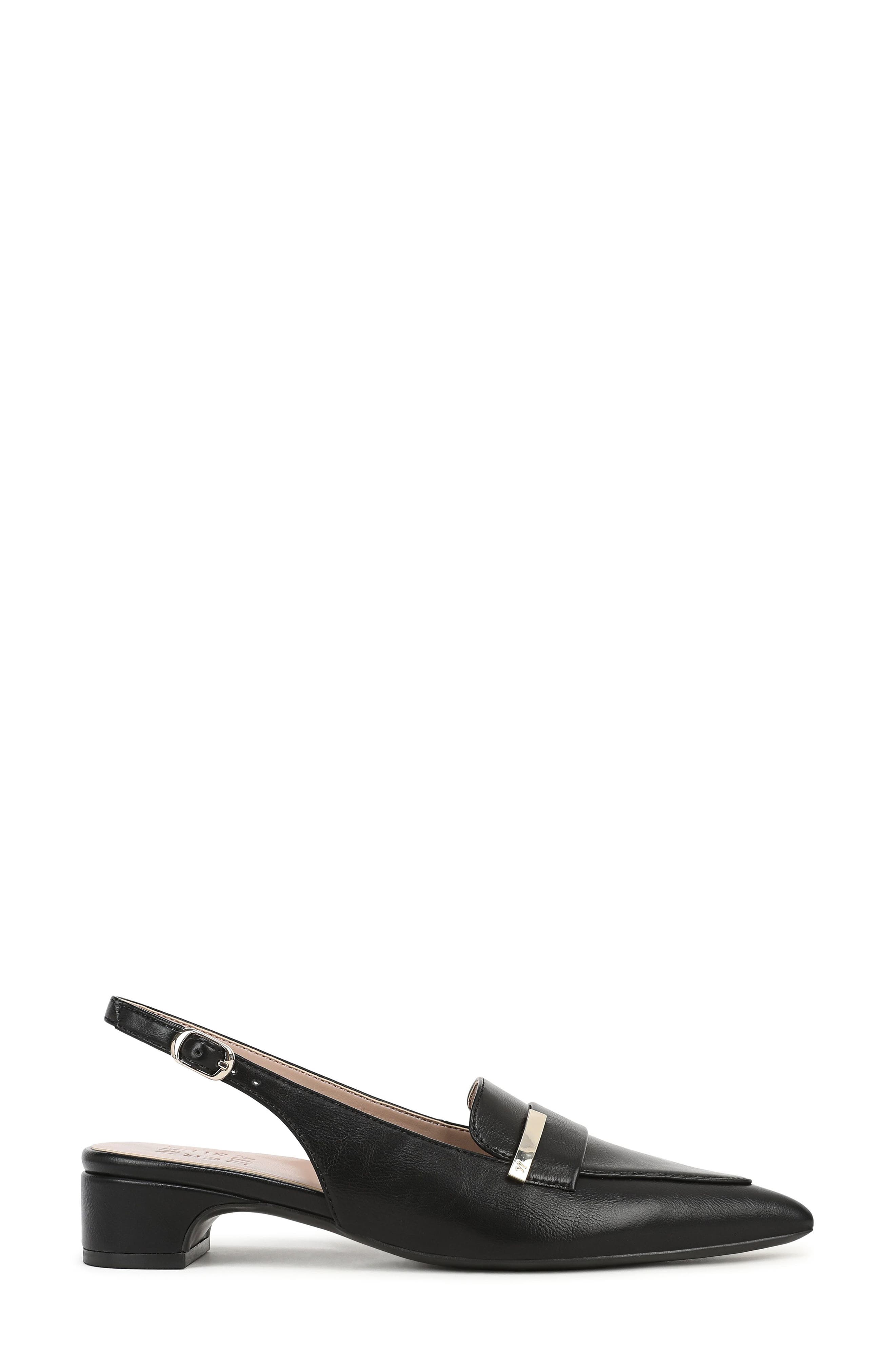 Sloane Pointed Toe Slingback Pump, Alternate, color, BLACK FAUX LEATHER