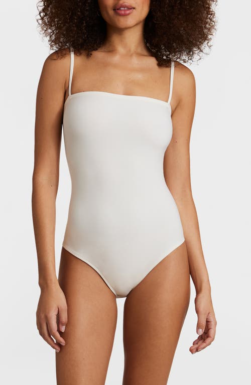 Commando Faux Leather Camisole Bodysuit In Iry-ivory