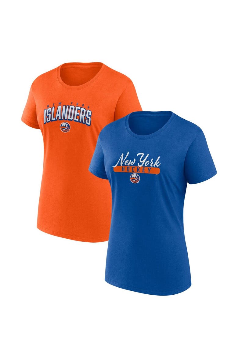 Women's Fanatics Branded Royal/Orange New York Islanders Two-Pack Fan T-shirt Set, Main, color, Royal