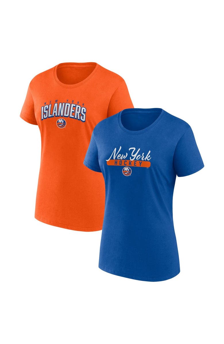 FANATICS Women's Fanatics Branded Royal/Orange New York Islanders Two-Pack Fan T-shirt Set, Main, color, Royal