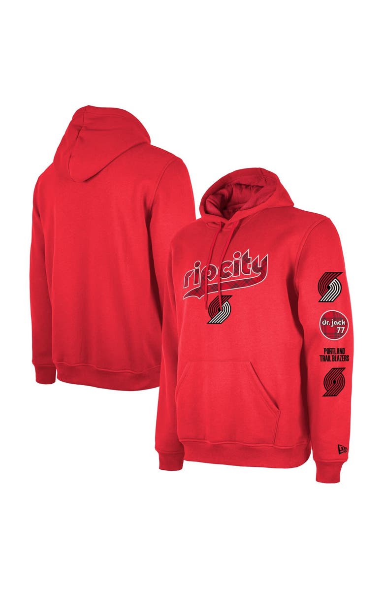 New Era Men's New Era Red Portland Trail Blazers 2023/24 City Edition Big & Tall Pullover Hoodie, Main, color, 