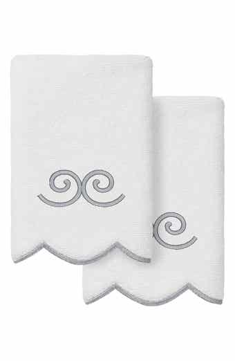 2-Piece Symmetra Embroidered Turkish Cotton Fingertip Towel Set