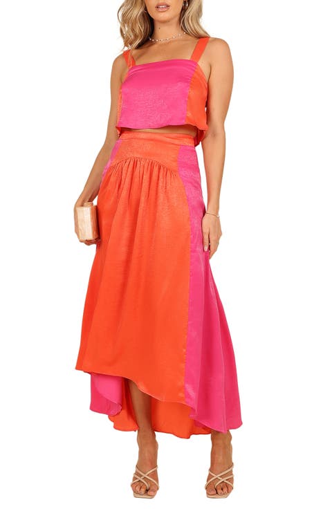 Lulu Floral Print Two-Piece High-Low Dress