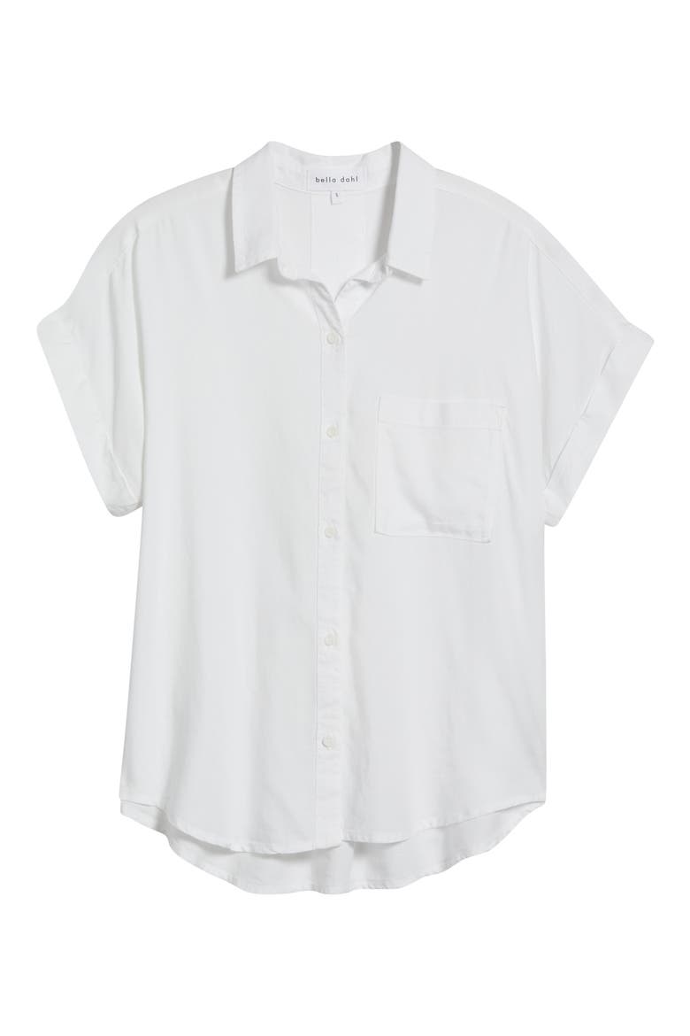Short Sleeve Button-Up Shirt, Alternate, color, WHITE