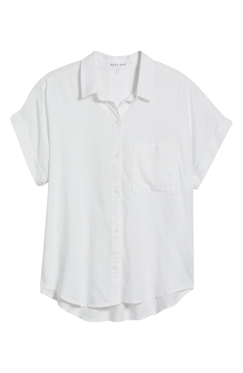 Bella Dahl Short Sleeve Button-Up Shirt, Alternate, color, White