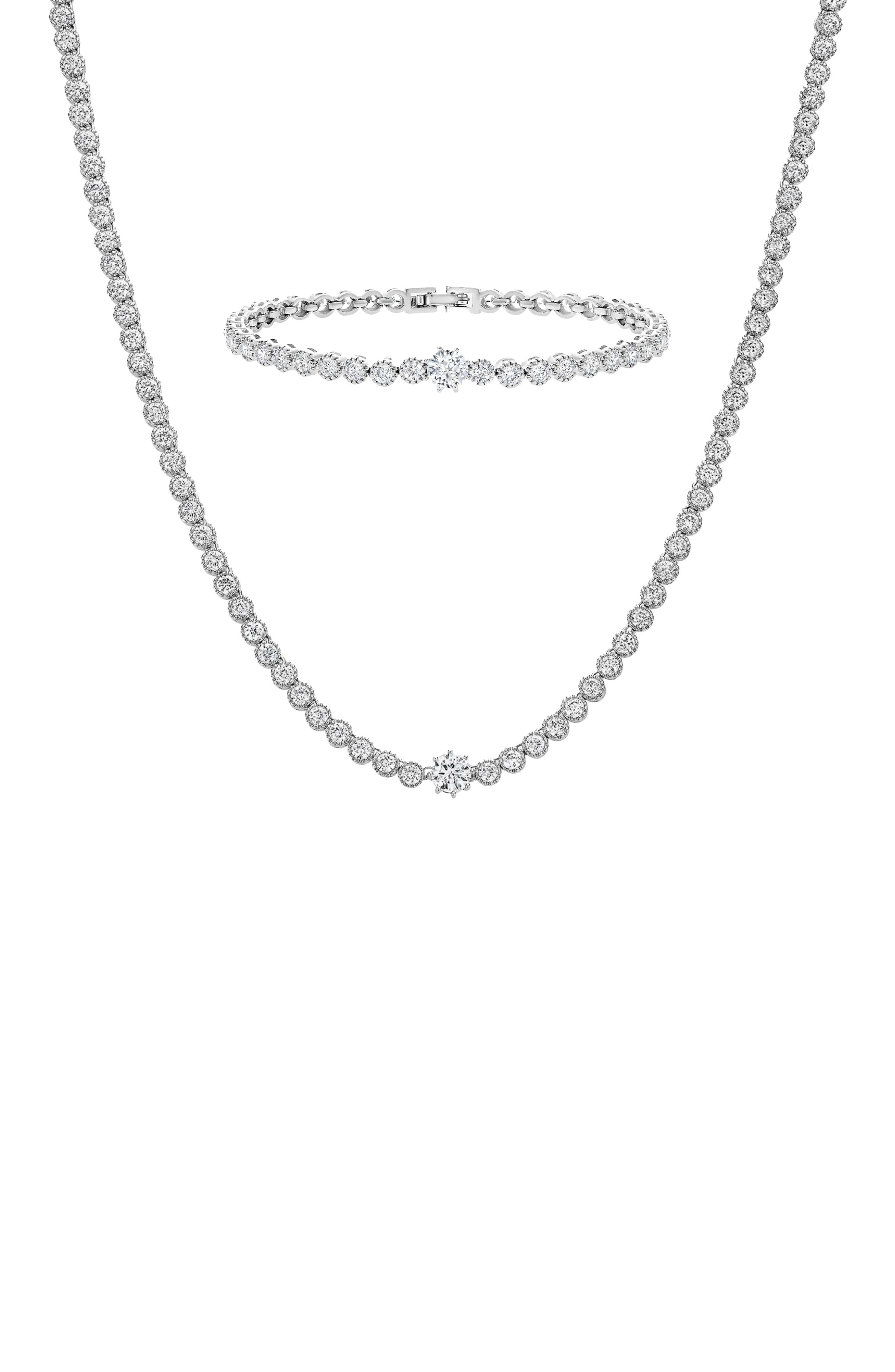 Bearfruit Jewelry Celeste Tennis Necklace & Bracelet Set Holiday Gift Idea In Multi