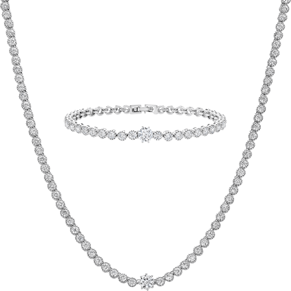 Bearfruit Jewelry Celeste Tennis Necklace & Bracelet Set Holiday Gift Idea In Multi