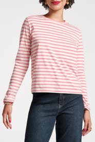 Frances Valentine Long Sleeve Striped Tee Shirt