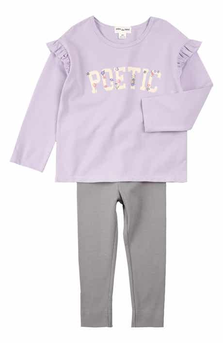 MILES THE LABEL Ruffle Cotton Jersey Top & Leggings Set