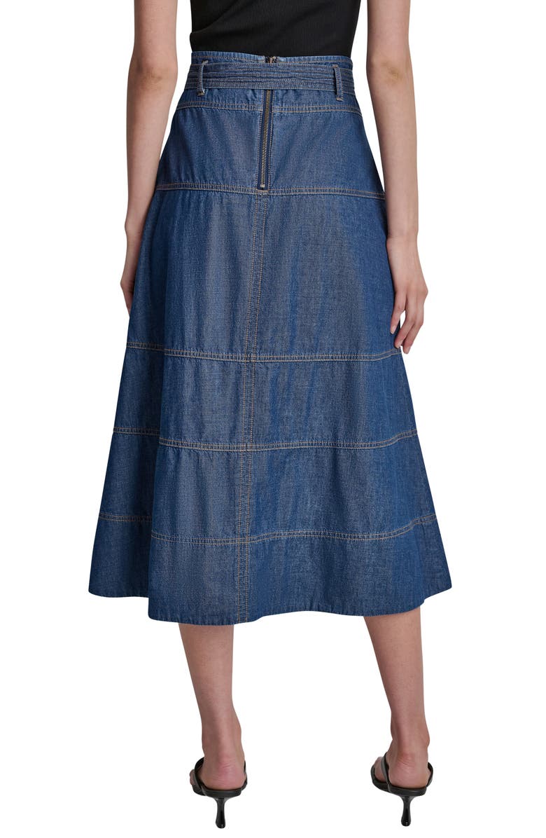 DKNY Crosby Denim Midi Skirt, Alternate, color, Crosby Wash