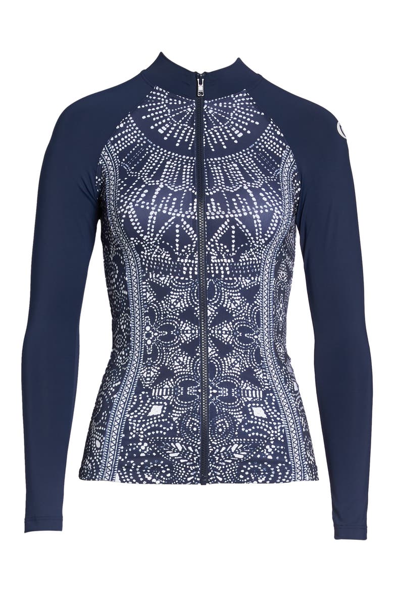 Nighthawk Front Zip Rashguard, Alternate, color, NAVY