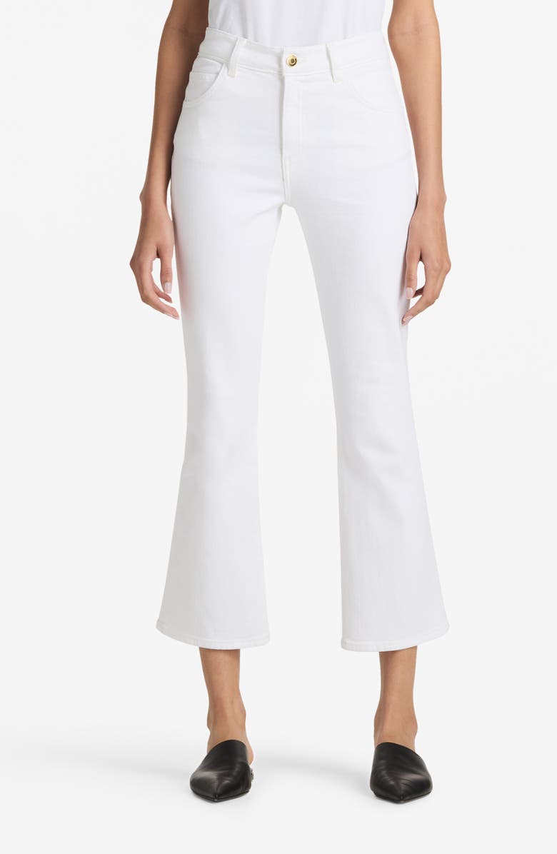 St. John Collection Laguna Stretch Denim Flare Leg Jeans, Main, color, 