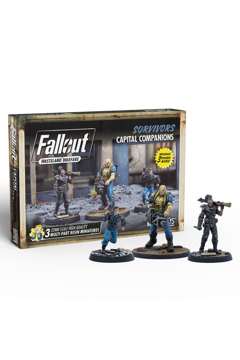 Fallout Wasteland Warfare Survivors, Capital Companions, 3 Miniatures, Alternate, color, Multicolored