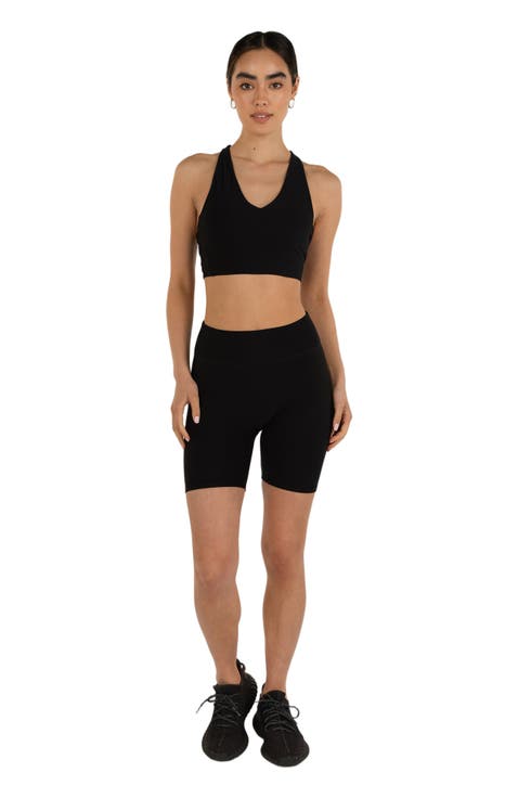 Hybrid Fleece Biker Shorts High Waist 6"