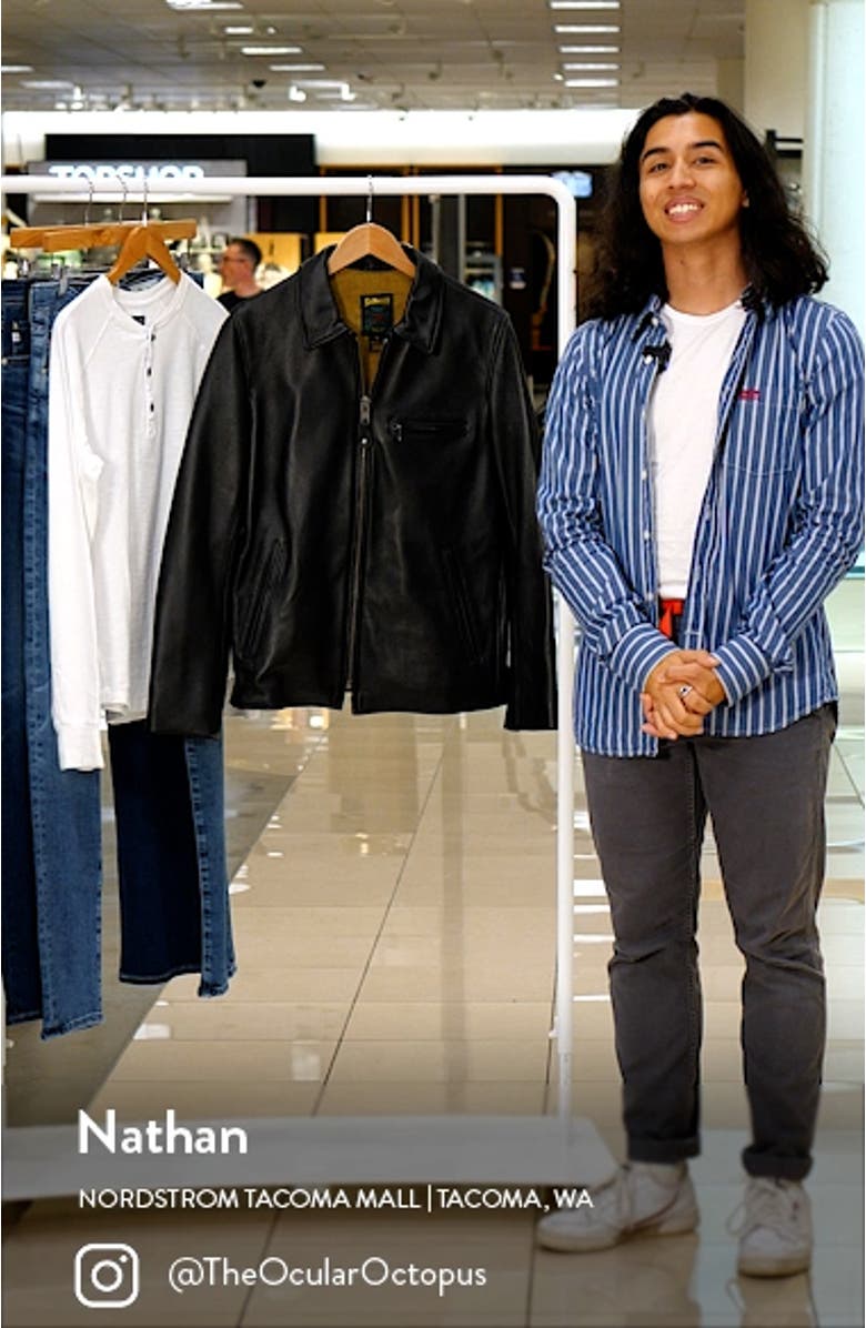 Men's Waxy Leather Delivery Jacket, sales video thumbnail