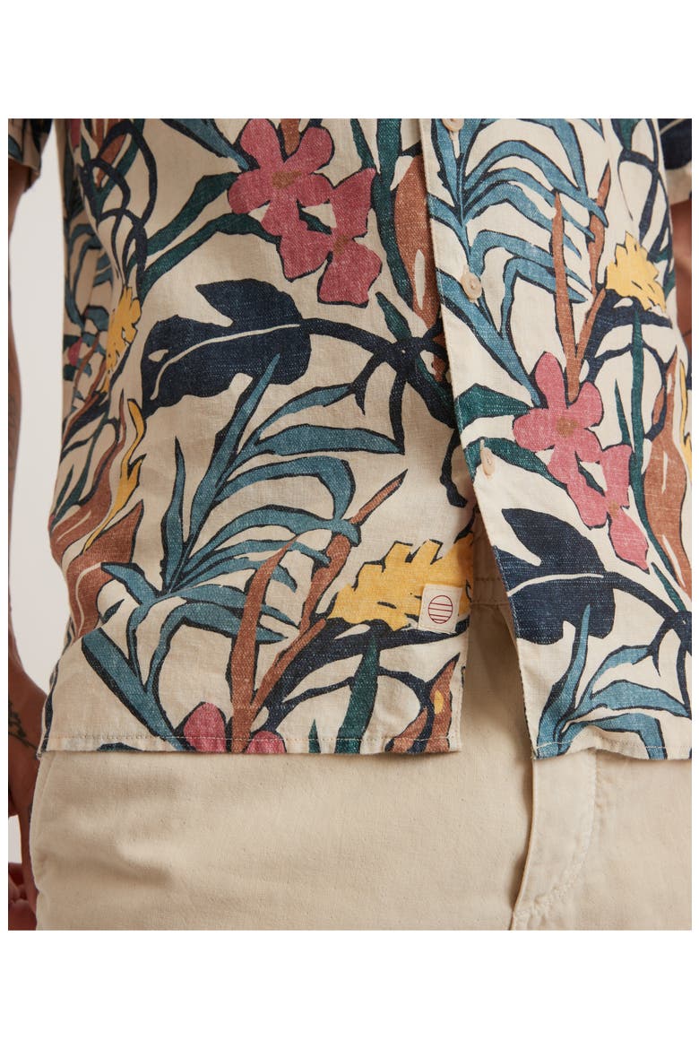 Floral Short Sleeve Camp Shirt, Alternate, color, NATURAL FLORAL