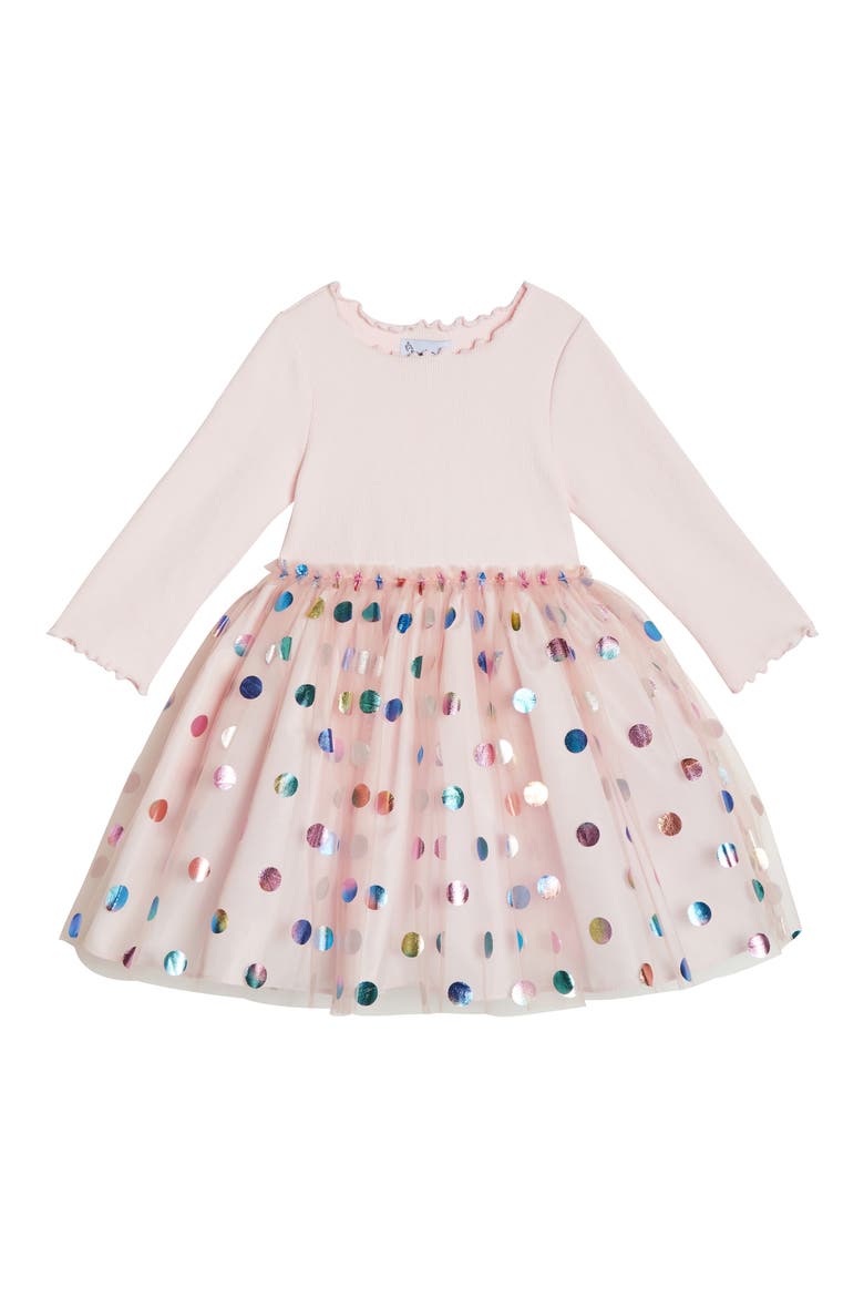 Foil Dot Tutu Dress, Main, color, PINK