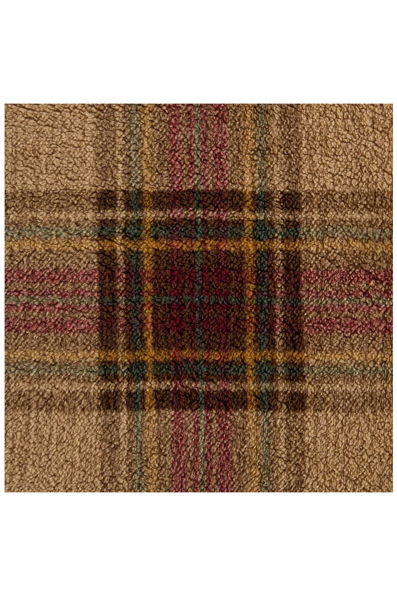Holiday Plaid Microfiber Throw Blanket, Alternate, color, KHAKI/ MAROON/ GREEN
