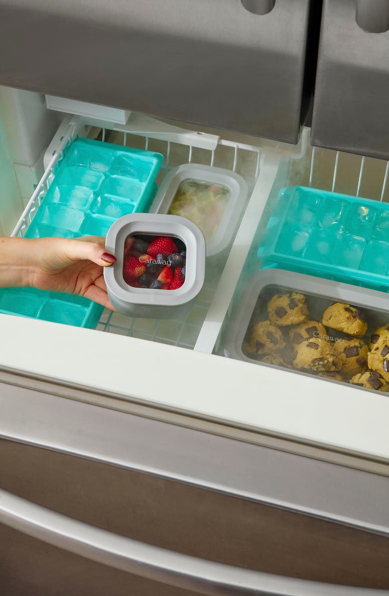 CARAWAY Mini Square Glass Food Storage Container, Alternate, color, Gray