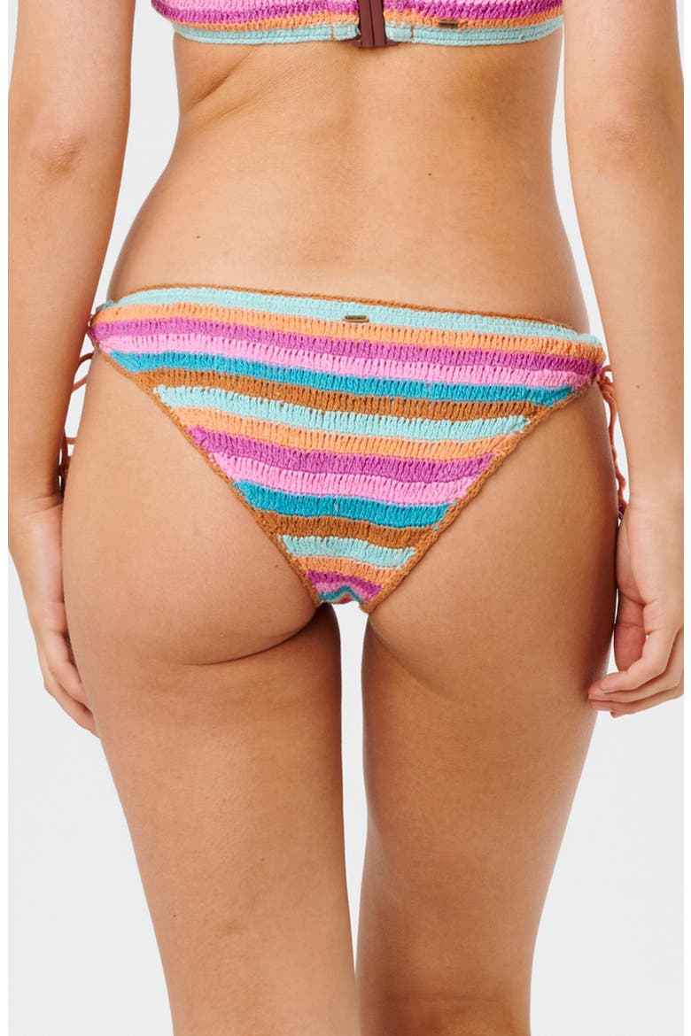 Sunset Surf Crochet Overlay Bikini Bottoms, Alternate, color, FUCHSIA