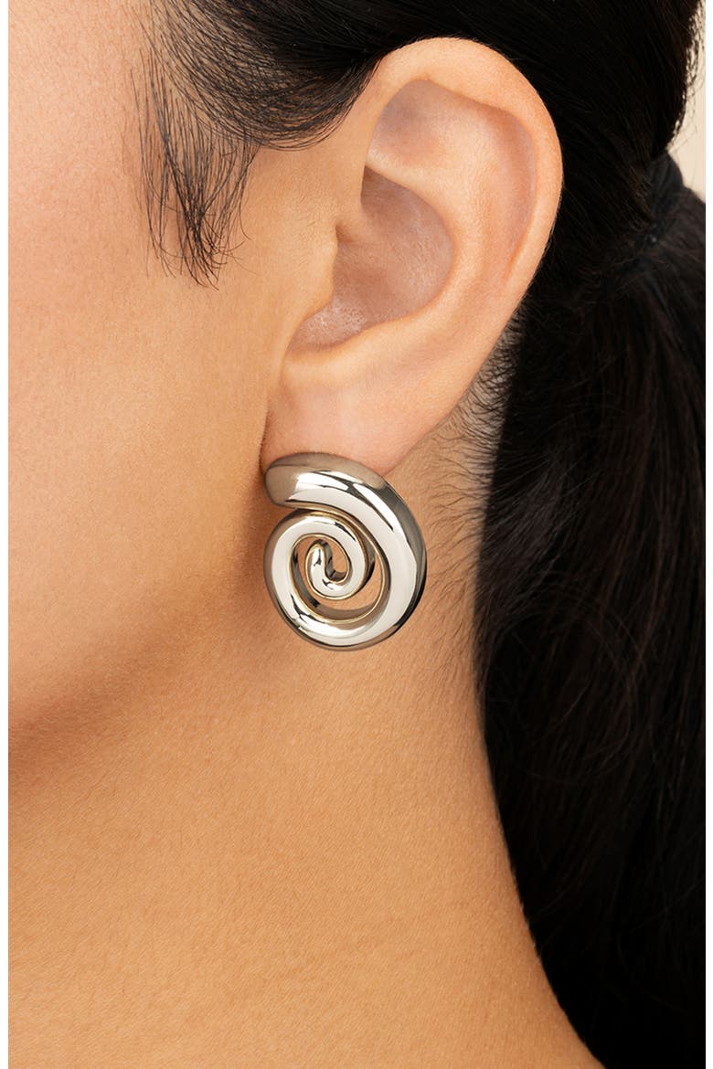 Celestia Swirl Drop Earrings, Alternate, color, SILVER