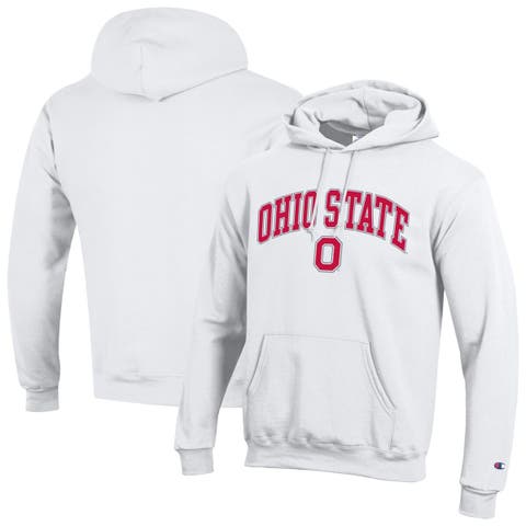 Men's Champion  White Ohio State Buckeyes Arched Logo Fleece Pullover Hoodie