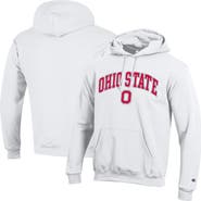 Champion Men's Champion White Ohio State Buckeyes Arched Logo Fleece Pullover Hoodie