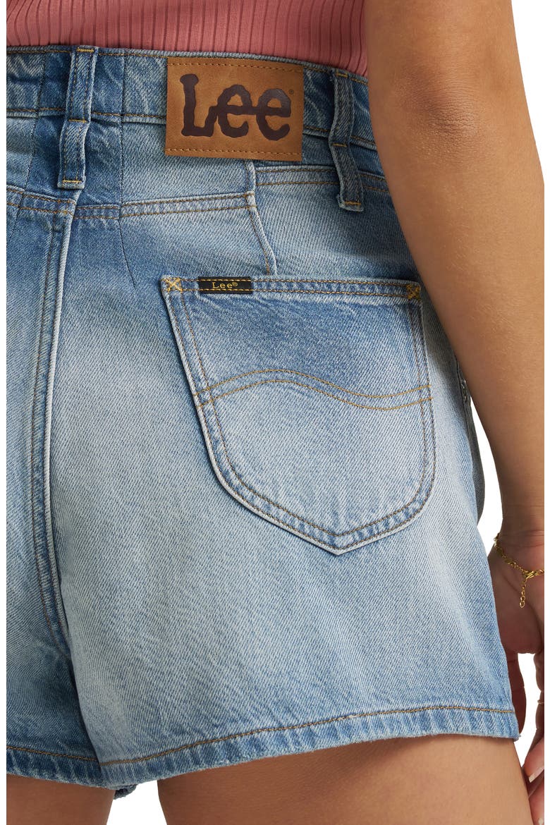 Flirty High Waist Denim Shorts, Alternate, color, SUN BURST