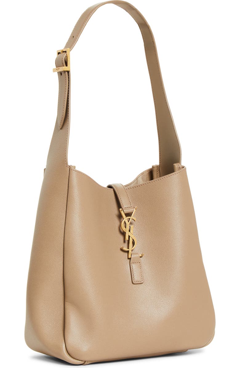 Saint Laurent Small Le 5 à 7 Leather Hobo Bag, Alternate, color, Light Cumin