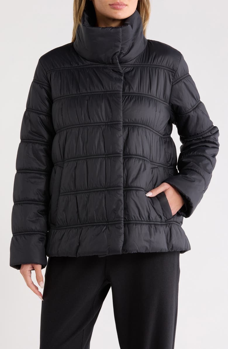 Eileen Fisher High Collar Puffer Coat, Main, color, 