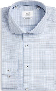 1863 by Eterna Modern Fit Check Non-Iron Cotton Twill Dress Shirt