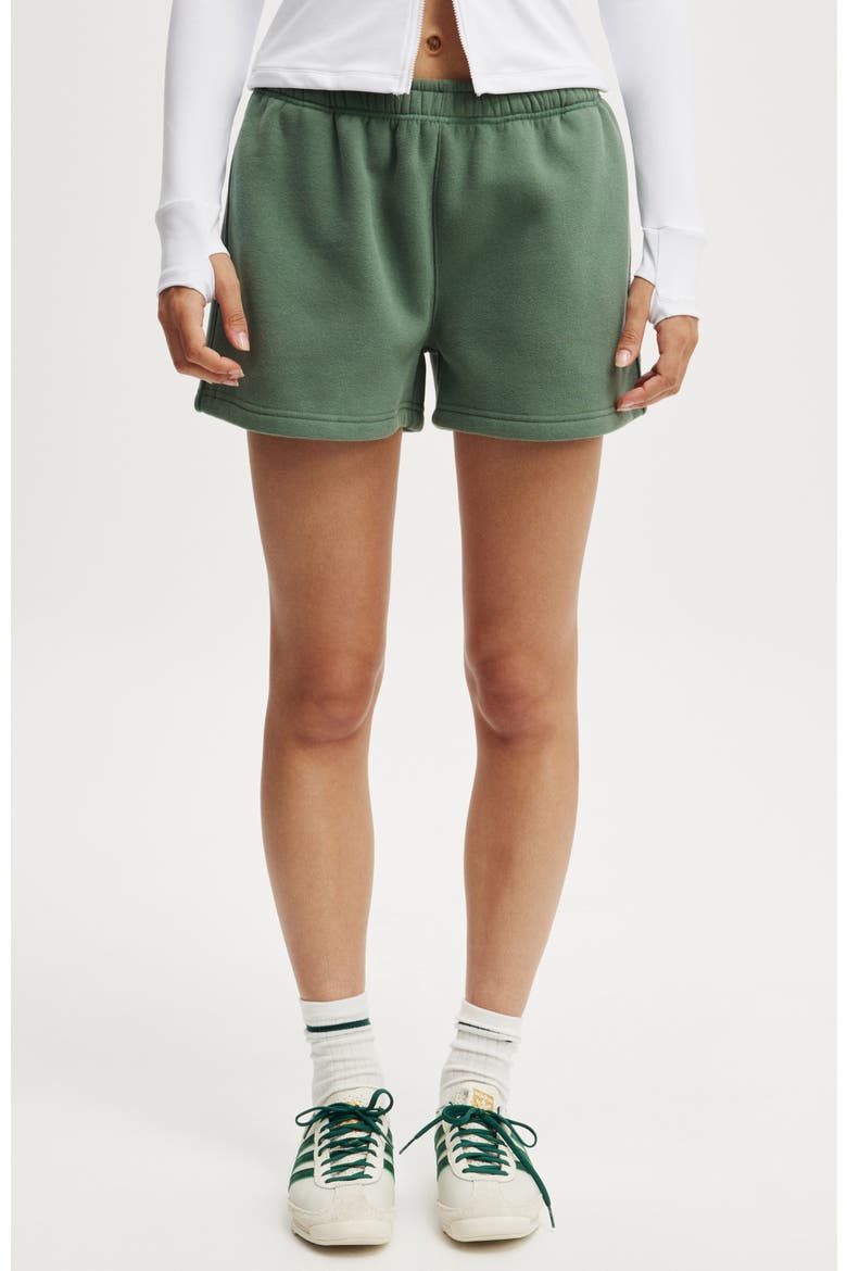 Women's Active Plush Essential Gym Short, Main, color, Emerald Forest