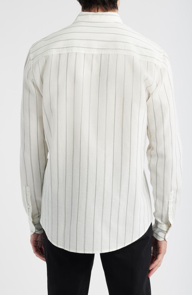 Mavi Jeans Stripe Regular Fit Button-Up Shirt, Alternate, color, Agave Green