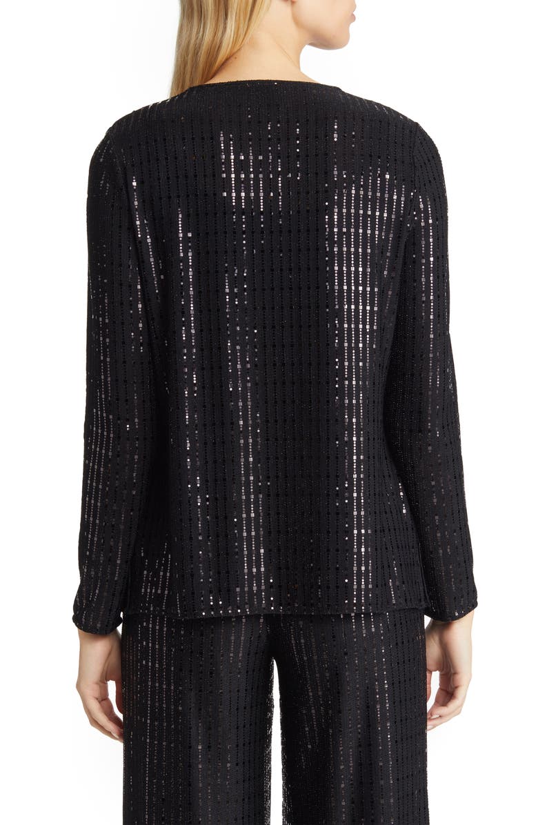 Anne Klein Linear Shine Jacket, Alternate, color, 