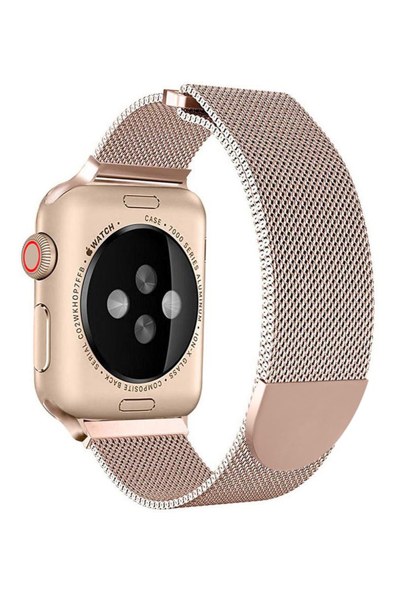 Stainless Steel Apple Watch® Bracelet Watch Band, Alternate, color, ROSE GOLD