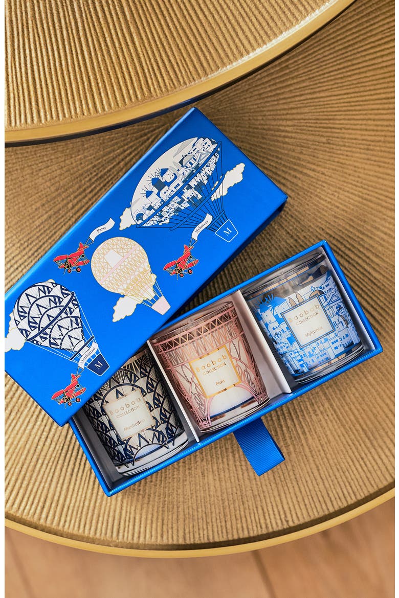 Manhattan-Paris-Mykonos Travel Candle Trio, Alternate, color, MULTICOLOR