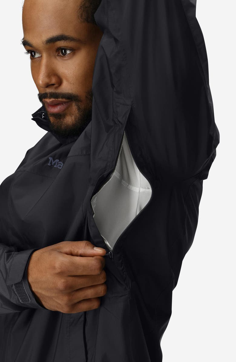 Marmot PreCip<sup>®</sup> Waterproof Hooded Jacket, Alternate, color, Black