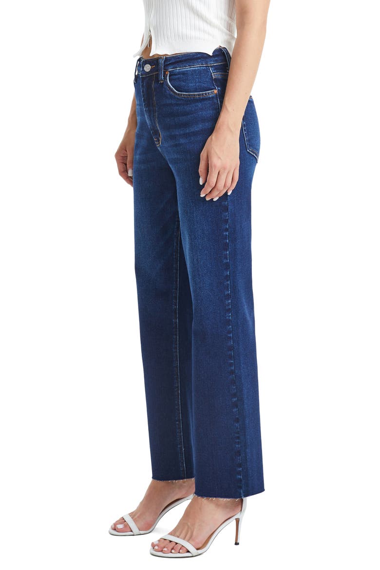 High Waist Raw Hem Ankle Straight Leg Jeans, Alternate, color, ULTRAMARINE
