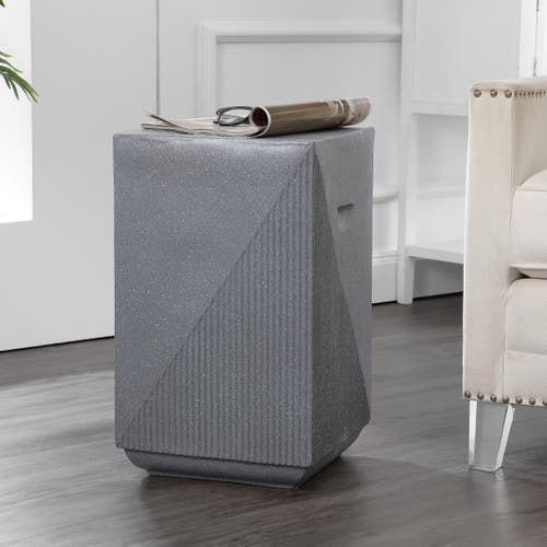 Jonathan Y Adrian 20.75" Contemporary Minimalist Square Indoor/outdoor Accent Table In Gray Terrazzo