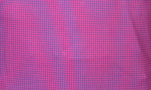 Tailorbyrd Mini Houndstooth Print Long Sleeve Performance Polo In Purple