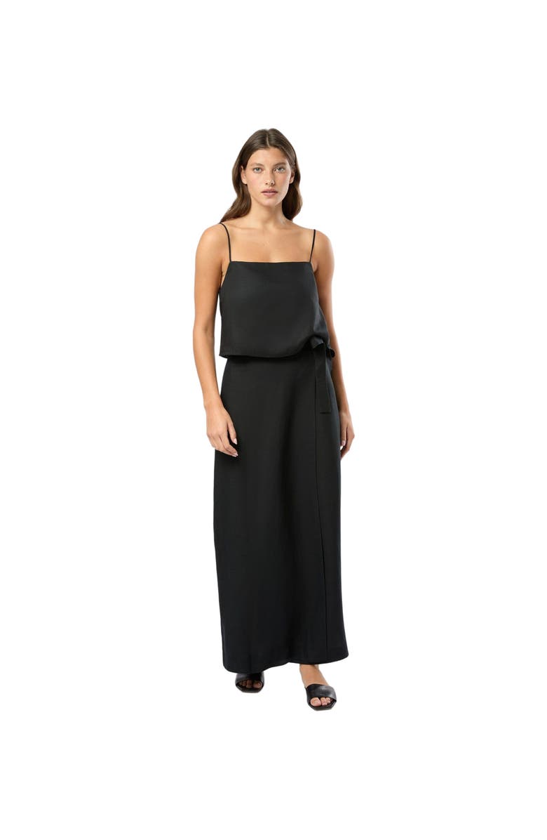 Onia Air Linen Maxi Wrap Skirt, Main, color, Black