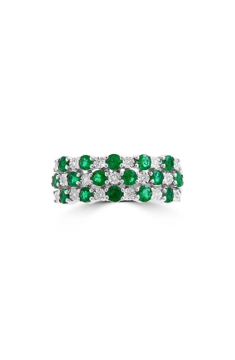 EFFY 14-Karat White Gold Emerald & Diamond Ring, Alternate, color, 