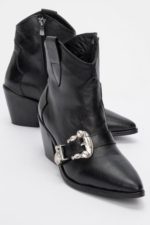 Any Leather Buckle Boot