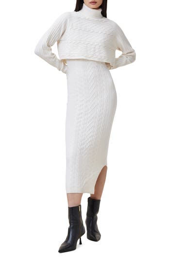 Allsaints Muriel Cotton & Wool Blend Turtleneck Sweater & Dress Set