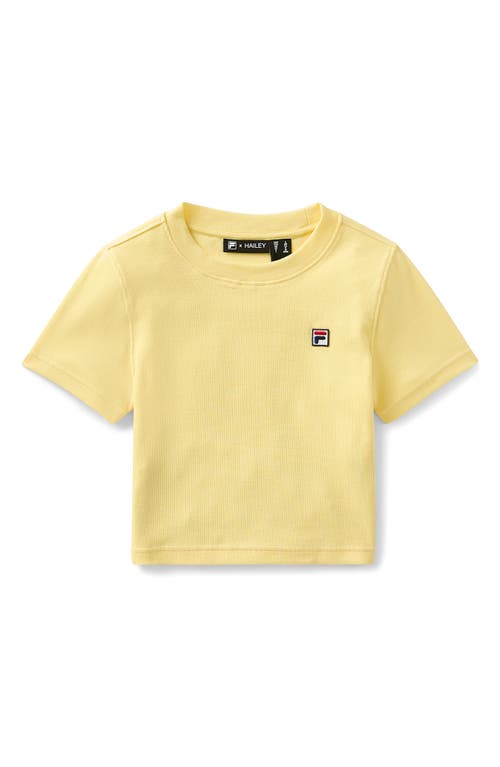 Fila X Hailey Stretch Cotton Rib Baby Tee In White