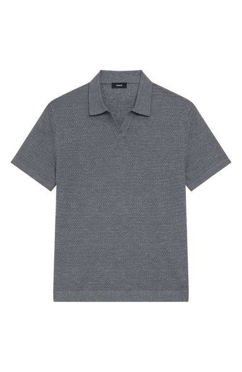 Theory Goris Milano Stitch Regular Fit Polo Shirt In Gray