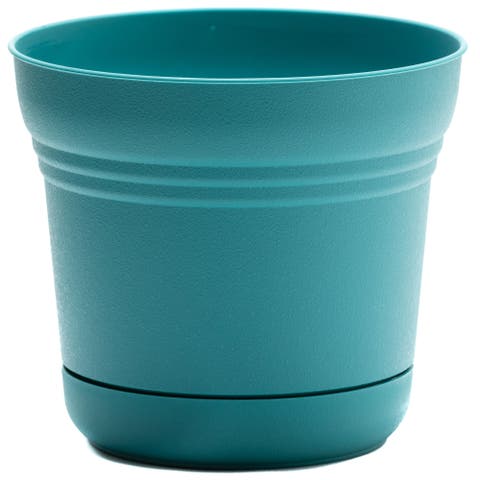 14 Inch Saturn Round Planter With Saucer Tray